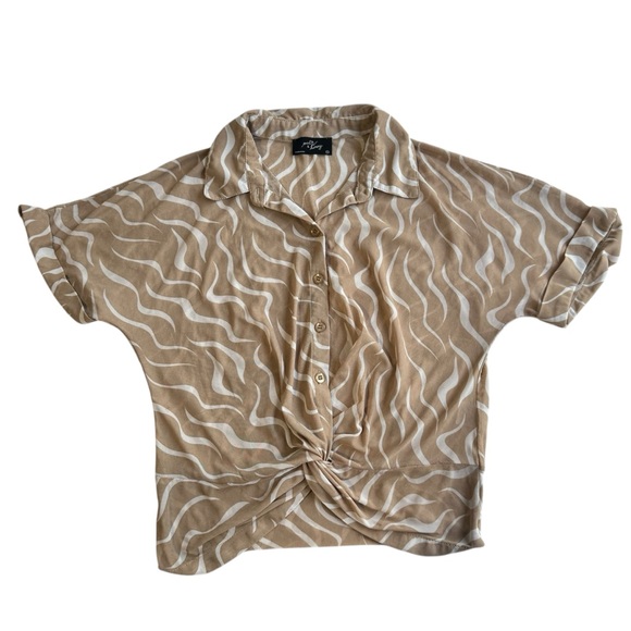 Botton Down Knot Front Women's Top size XS - Picture 1 of 9